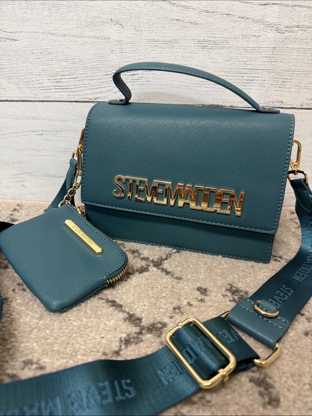 Steve Madden BHAMA Teal Top-Handle Crossbody Bag
